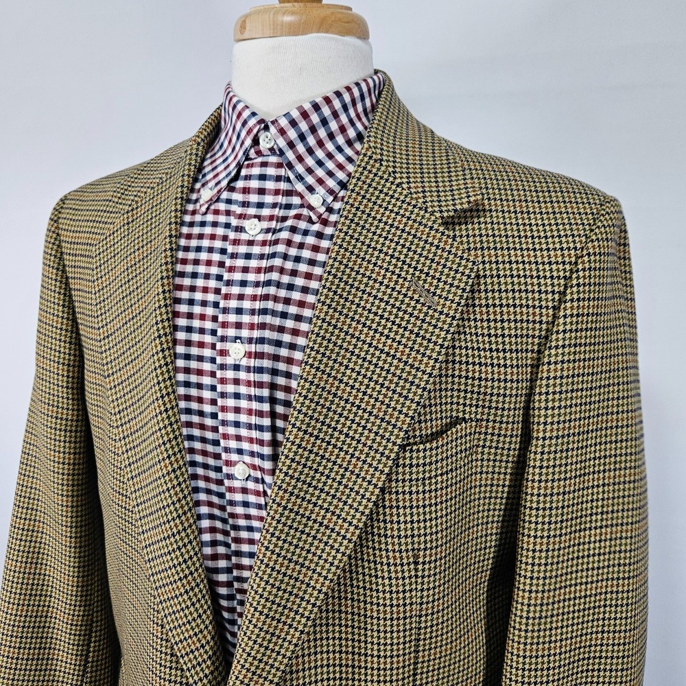 Coorbin Men's Sport Coat Blazer Two Button Houndstooth multi-color wool 42S - Picture 7 of 13